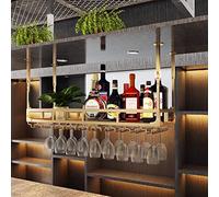 Gold Metal Wall-Mounted Storage Shelf for Bars Restaurants & Kitchens - Floating Glass nizer Rack Dimensions 140x35x16 cm Stylish Home Decor & Space Saver