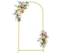 Gold Metal Wedding Arch 4FT/5FT/6FT/6.6FT/7.2FT Balloon Stand for Birthday Party Bridal Baby Shower & Ceremony Backdrop Decoration (2.2m)