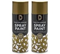 Gold Metallic Finish Multipurpose Aerosol Spray Paint 400ml (2)