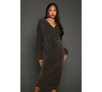 Gold Metallic Jersey Batwing Midi Dress Principles Gold 12