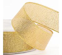 Gold Metallic Lurex Ribbon 25mm x 25M