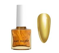 Gold Metallic Nail Polish, Chrome Gold Nail Varnish Mirror Effect, Quick Dry Nail Polish No UV Needed, Long Lasting Chip Resistant Metallic Nail Varnish for Women