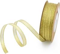 Gold Metallic Organza Ribbon 3mm Perfect for Gifts Wrap Sew Party, Decorations Events Dress Wedding Christmas Crafts, Bows Car, Floral Balloons DIY, Bouquets, Cake (20 Yards, Gold)