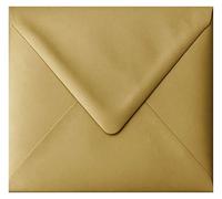 Gold Metallic Pearl Envelopes, 15 Pack, Luxury Shimmer Finish, Gummed Seal, for Wedding Invitations, Events, Christmas and Greetings Cards (6x6-155mm x 155mm)
