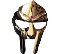 Gold Mf Doom Mask Roman Gladiator Helmet Face Mask, Headwear Costume Facewear Accessories for Movie Viking Prop, Unisex Mask for Halloween, Cosplay and Vintage Home Decor Gifts
