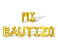 Gold Mi Bautizo Letter Balloons 9Pcs 16in Balloon Foil Letter Decorations Party Decor Gold Letter Balloons Mi Bautizo Party Supplies