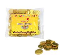 Gold Milk Chocolate Coins Bag 1kg - Solid Milk Chocolate Coin Wrapped in Gold Foil