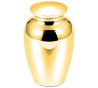 Gold Miniature Pet Ashes Urn, Keepsake Memorial Box in Aluminum Alloy for Human & Pet Ashes, 1.77 X 2.76 in / 4.5 X 7 Cm, Water-Resistant, Stylish & Smooth Finish