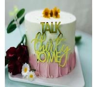 Gold Mirror Acrylic Talk Thirty to Me Cake Topper,30 Flirty & Thriving,Cheers to 30 Years,Hello 30,Dirty 30,30th Birthday Anniversary Decor Party Supplies for Him & Her
