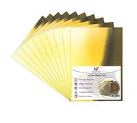Habercrafts Gold Mirror Card A4 Gold Card Metallic Mirror Board Thick 250gsm Card Shiny Golden Sheets Mirror Foil Activity Craft Cardstock Reflective Shimmer Mirror Finish (Gold - 10 Sheets)