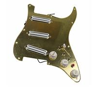 Gold Mirror Pickguard With WhiteDual Hot Rail Humbucker Pickup Pre-wired Pickguard For For ST Guitars Guitar Replacement Parts