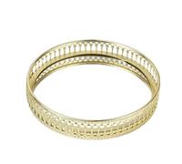 Gold Mirror Tray, Round Gold Mirror Tray Crystal Perfume Tray Decorative Jewelry Tray for Bedroom Cosmetics Storage Organizer Tray(01)