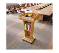 Gold Mobile Podium Stand - Modern Solid Wood Lectern, Portable Multi-Function Pulpit for Classroom & Events, Stable & Easy to Install, Perfect for Presentations & Conferences