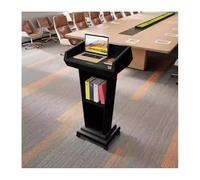 Gold Mobile Podium Stand - Modern Solid Wood Lectern, Portable & Stable for Classroom Use, Multi-Function Pulpit for Events & Presentations, Easy to Install & Transport