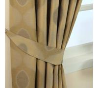 (Gold) Modern Curve Jacquard Curtain Tie Back Pair