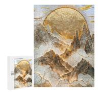 Gold Mountain Sunset Jigsaw Puzzle, 500 PCS, Indoor Activity for The Home, A Mindful Leisure Activity for Puzzle Lovers, at Home