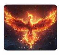 Gold Mouse Mat 340x280mm, Small Mouse Pad Phoenix Waterproof Gaming Mousepad, Mini Desk Mat with Anti-Slip Base, Stitched Edges Mousepad, Keyboard, Mousemats for Desk, Gifts for Women O-2157