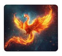 Gold Mouse Mat 400x300mm, Small Mouse Pad Phoenix Waterproof Gaming Mousepad, Mini Desk Mat with Anti-Slip Base, Stitched Edges Mousepad, Keyboard, Mousemats for Desk, Gifts for Women 6-5667
