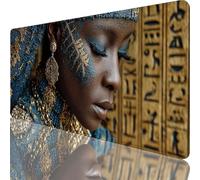 Gold Mouse Mat 800 x 400 x 4 mm Large Gaming Mouse Pad African Woman Desk Mat with Stitched Edges, Mousepad Non Slip Rubber Base, Waterproof Soft Desk Pad, Pc Accessories for Home Office Decor l-9204