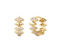 Gold Multi Sparkle Huggies by Ania Haie - Gold Plated / Sterling Silver / Zirconia