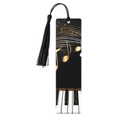 Gold Music Note Bookmark Piano Keyboard Wooden Bookmark with Tassel Book Mark for Women Men Reading Page Markers Gifts for Book Lovers