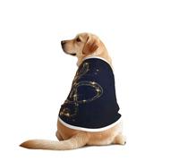 Gold Musical Note With Fallen Shiny Star Print Dog Outfit Sleeveles, Funny Pet Dog Clothes Machine Washable Shirt Vest For Medium Large Dogs