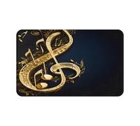 (Gold Musical Note with Fallen Shiny Star) Printed Door Rugs for Bath Room,Bedroom and Office 20 X 31.5 in Floor Bath-mat, Soft Non-Slip Modern Indoor Carpets.