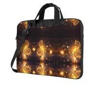 Gold Musical Note With Fallen Shiny Star Stylish Laptop Bag With Full-Print Design – Lightweight And Protective 600d Oxford Polyester Bag With Soft Lining, Perfect For Work, Travel & School