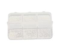 Gold Nail Pearls, ANGGREK Gold Caviar Nail Beads Gold Beads For Nails Nail Art Bead Home Salon Exquisite DIY Metal Mini Nail Beads Decoration For Nail Artist Novice (Silver)