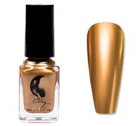 Gold Nail Polish - Metallic Gold Nail Varnish - 6ml Mini Mirror Chrome nail polish Quick Dry - Breathable Nail Polish 60 Seconds Air Drying - No Chip Long Lasting Metal nail Varnish for DIY Manicure