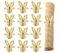 Gold Napkin Rings, Easter Napkin Rings, Party Table Decorations, Easter Bunny Decor, 12 Pcs, For Easter Feast Banquet Party Wedding Table Decor