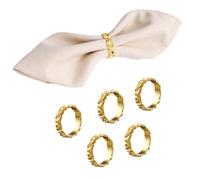 Gold Napkin Rings Set 6 - Metal Round Napkin Ring Holders Buckle for Cloth Paper Napkins, Elegant Napkin Holders Ring for Wedding Party, Banquet,Dining Table Accessory (6)