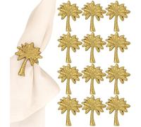 Gold Napkin Rings Set of 12, Fall Thanksgiving Christmas Napkin Rings, Festival Metal Napkin Ring Holders, Napkin Ring Bulk for Wedding, Party, Elegant Table Settings Gift Ideas - ALPHA Living HOME