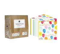 Gold Napkins 100pk & Happy Birthday Napkins 100pk Disposable Eco-Friendly Party Tableware Bundle