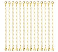 Gold Necklace Extender 14Pcs Chain Extender for Necklace, 4.92inch Chain Extenders Bracelet Extender Anklet Extender Small Chains for Jewellery Making, with Double Lobster Clasp