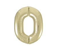 Gold Number 0 Shaped Large Foil Balloon (86cm) 1 Piece - Perfect for Birthday Parties and Special Events