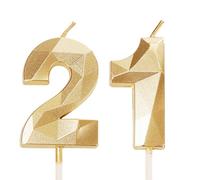 Gold Number 21 Candles for Birthday Cake, Gold 21st Birthday Candles 21 Birthday Candles 21st Candles for Cake, 21st Birthday Cake Candles Cake Toppers Decorations for 21 Year Old Her Women Men Gold