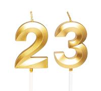 Gold Number 23 Candles for Birthday Cake, Gold 23rd Birthday Candles 23 Birthday Candles 23rd Candles for Cake, 23rd Birthday Cake Candles Cake Toppers for 23 Year Old Her Women Him Men Gold