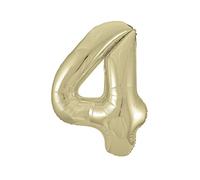 Gold Number 4 Shaped Large Foil Balloon (86cm) 1 Piece - Perfect for Birthday Parties and Special Events