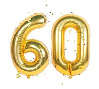 Gold Number 60 Balloons 60th Birthday Balloon 40 Inch Giant Helium Foil Number Balloons Gold Balloon Birthday Wedding Party Digital Decorations Number 60