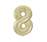 Gold Number 8 Shaped Large Foil Balloon (86cm) 1 Piece - Perfect for Birthday Parties and Special Events