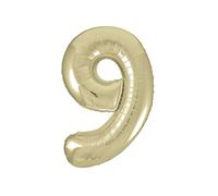 Gold Number 9 Shaped Large Foil Balloon (86cm) 1 Piece - Perfect for Birthday Parties and Special Events