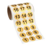 Gold Number Stickers, Numbered Stickers 1-100, Gold and Black Number Sticker, 2cm Round Adhesive Labels for Inventory and Organization
