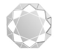 Gold Octagonal Wall Mirror, Decorative Polygonal Design Statement Mirror, Modern Lattice Metal Frame Mirror Premier Housewares Silver One Size
