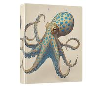 Gold Octopus with Blue Dots 3 Ring Binders 1.5 Inch Clear View Three Ring Binders Versatile Binder Fits 200 Sheets 1 Pack