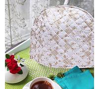Gold Ombre Mandala Handmade Cotton Printed Tea Cosy Cotton Kitchen Accessories White and Gold Color Royal Tea Cozy Cover White and Gold Kettle Tea Pot Cover 14X11 Inch