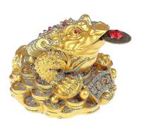 (Gold, One size) Feng Shui Money For Toad Lucky Fortune Wealth Chinese Golden For Frog For Toad