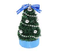 (Gold, One size) Miniature Christmas Tree for Dollhouse Mini Pine Tree Dollhouse Christmas Decoration Accessories Realistic Landscapes Blue