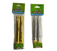 Gold or Silver Ice Fountain Cake Topper Decorations Candle Sparkler Birthday Wedding Event Cake (Silver, 2 Packs (4 Pieces))