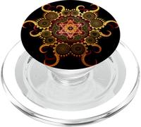 Gold Organic Merkaba Sacred Geometry Psychedelic Symmetry PopSockets PopGrip for MagSafe